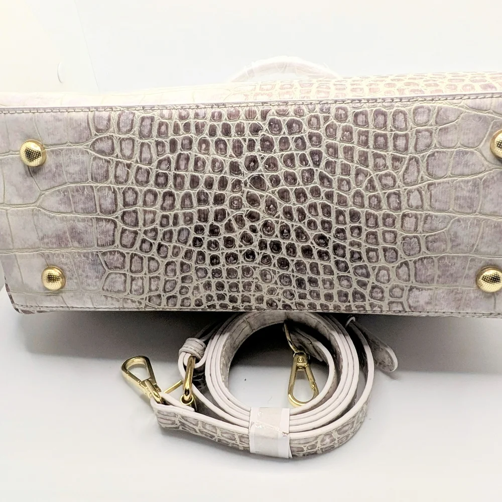 NWT🤍 Verano Hill Versailles Beige And Cream Crocodile Embossed Textured Handbag - Picture 7 of 8